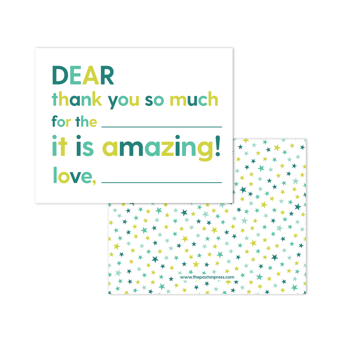 Kids Fill In The Blank Thank You Star Design