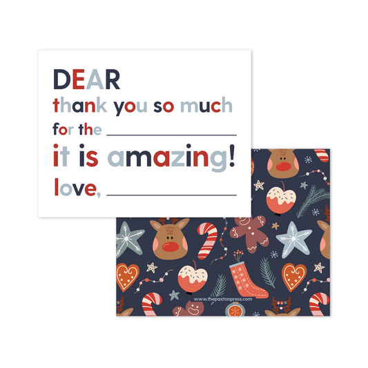 Kids Fill In The Blank Thank You Christmas Reindeer
