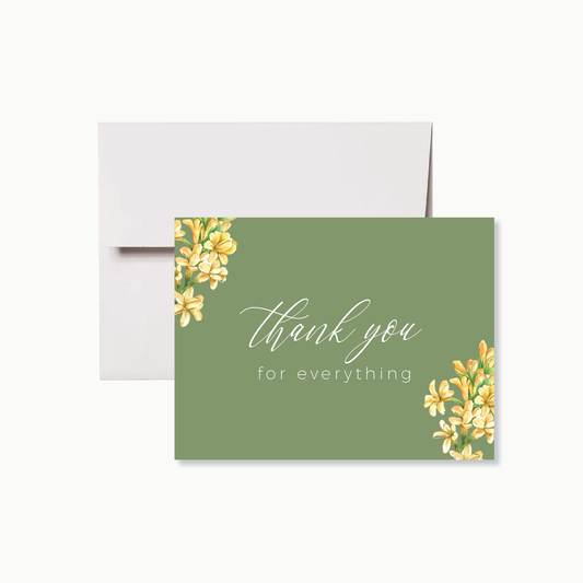 Yellow Spring Floral Thank You Card