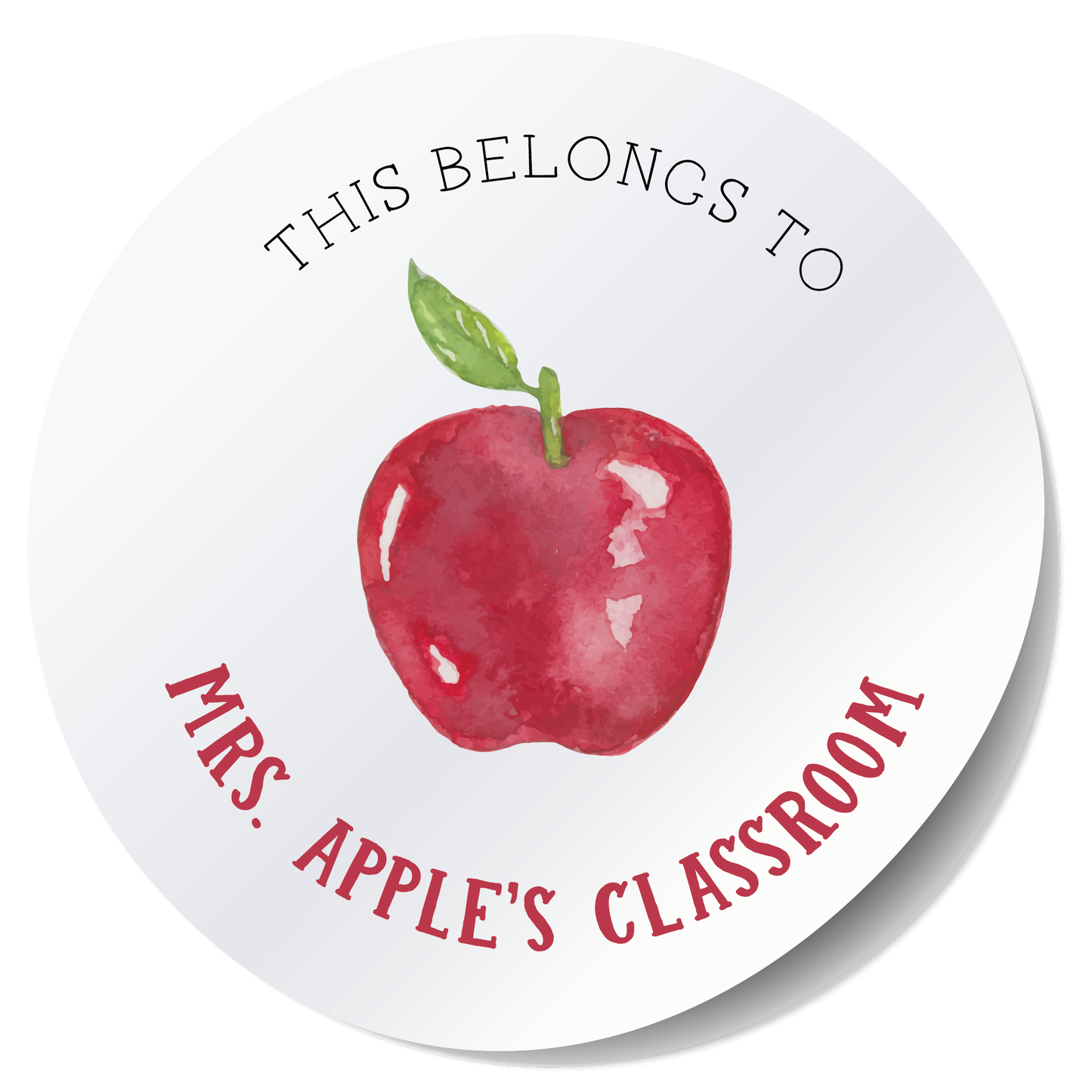 Apple This Belongs To Teacher or Student Stickers