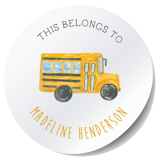 School Bus This Belongs To Teacher or Student Stickers