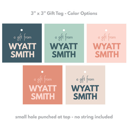 "A Gift From" Modern 2-Color Tags or Stickers