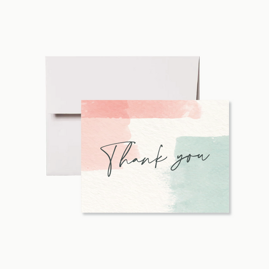 Pastel Brush Thank You Card