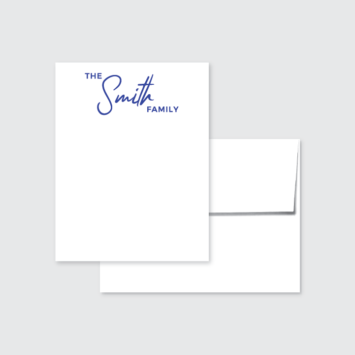 Family Script Personalized Stationery Set of 12