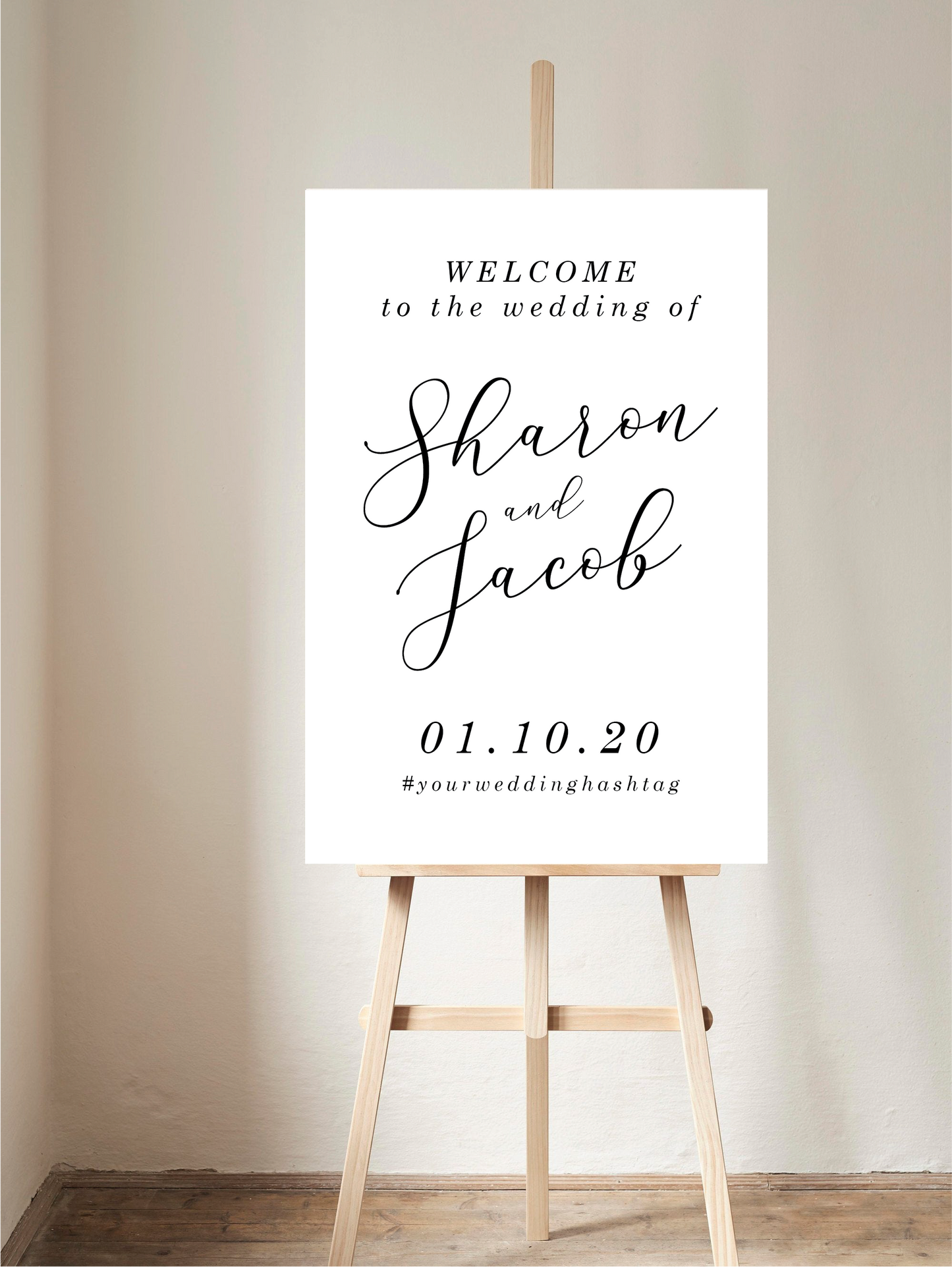 Simple Calligraphy Welcome Sign