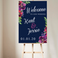 Navy Floral Welcome Sign