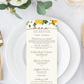 Chinoiserie, Citrus + Greenery Menu/Program