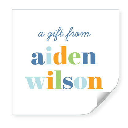 "A Gift From" Boys Multi-Color Tags or Stickers