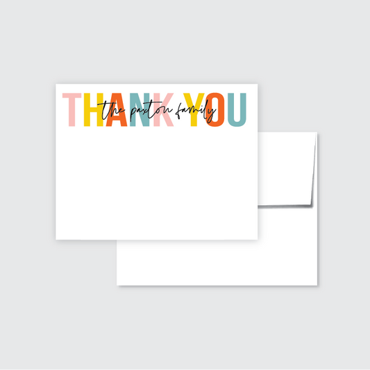 Thank You Rainbow Personalized Stationery Set of 12