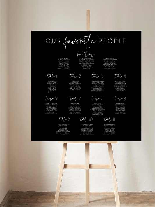 Our Favorite People - Square Seating Chart