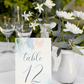 Azure Watercolor Tented Table Numbers