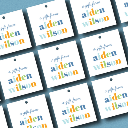 "A Gift From" Boys Multi-Color Tags or Stickers