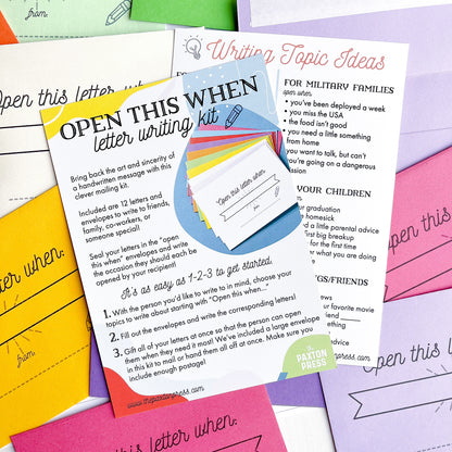 "Open When" Letter Writing Kit