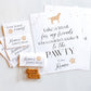 Wedding Pet "Pawty" Favors - Treat Bag Toppers + Sign