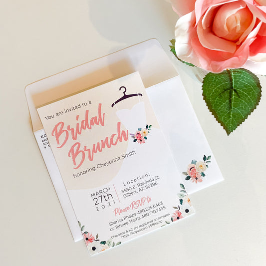 Bridal Brunch Wedding Dress Bridal Shower Invitation