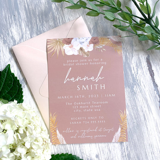 Boho Beach Bridal Shower Invitation