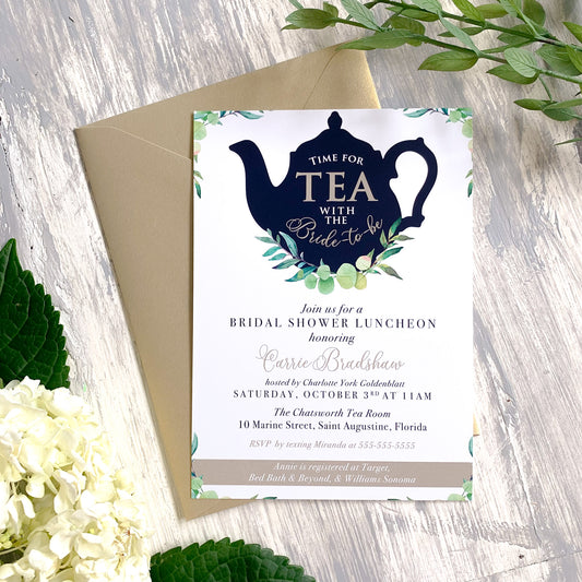 Tea with the Bride to Be Shower Invitation