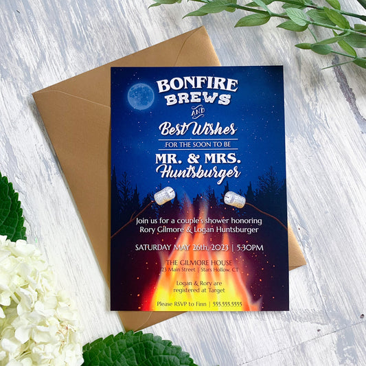 Bonfire & Brews Couple's Wedding Shower Invitation