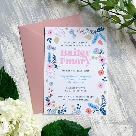 Colorful Boho Bridal Shower Invitation