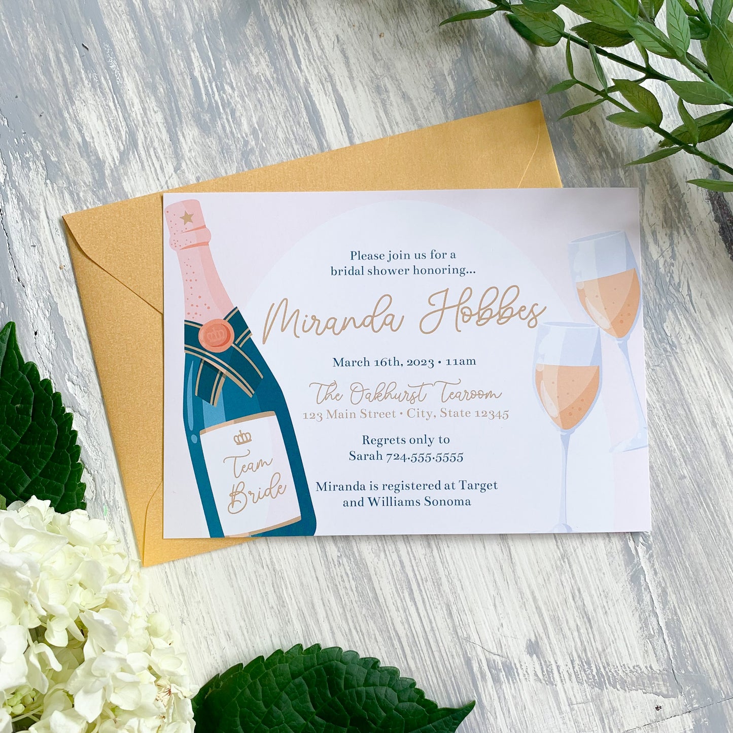 Champagne Toast Bridal Shower Invitation