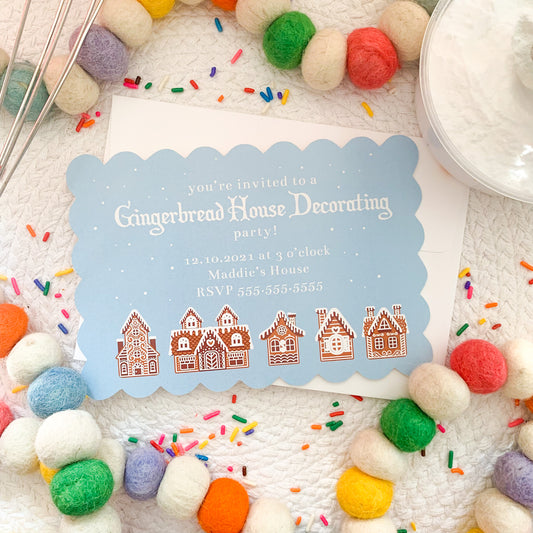 Christmas Gingerbread Decorating Party Invitation