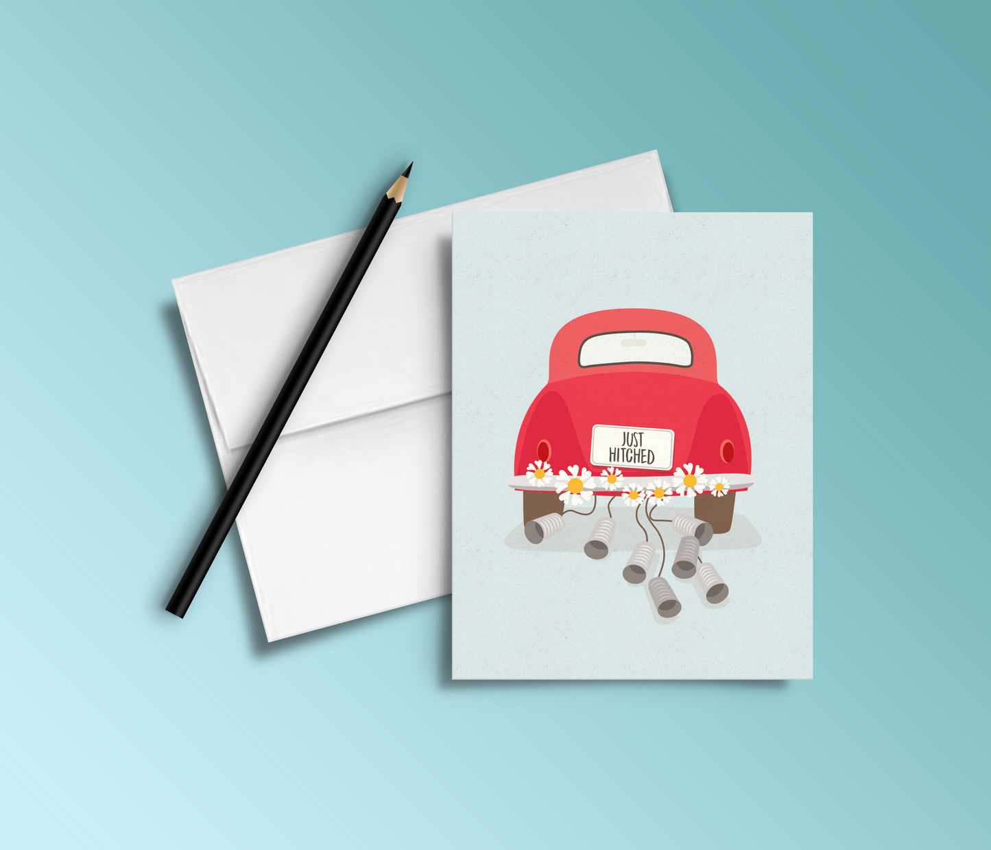 Just Hitched Wedding Card