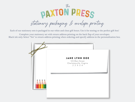 Baker's Personalized Stationery Set of 12