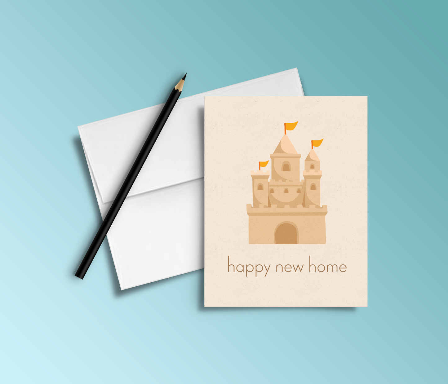 Happy New Home Sandcastle Card