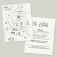 Custom Wedding Map | Welcome Bag Cards A2 or A7 Prints | Sketch Style