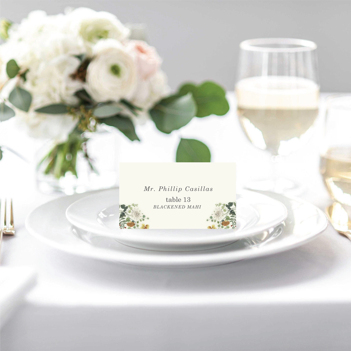 Vintage Floral Place Cards