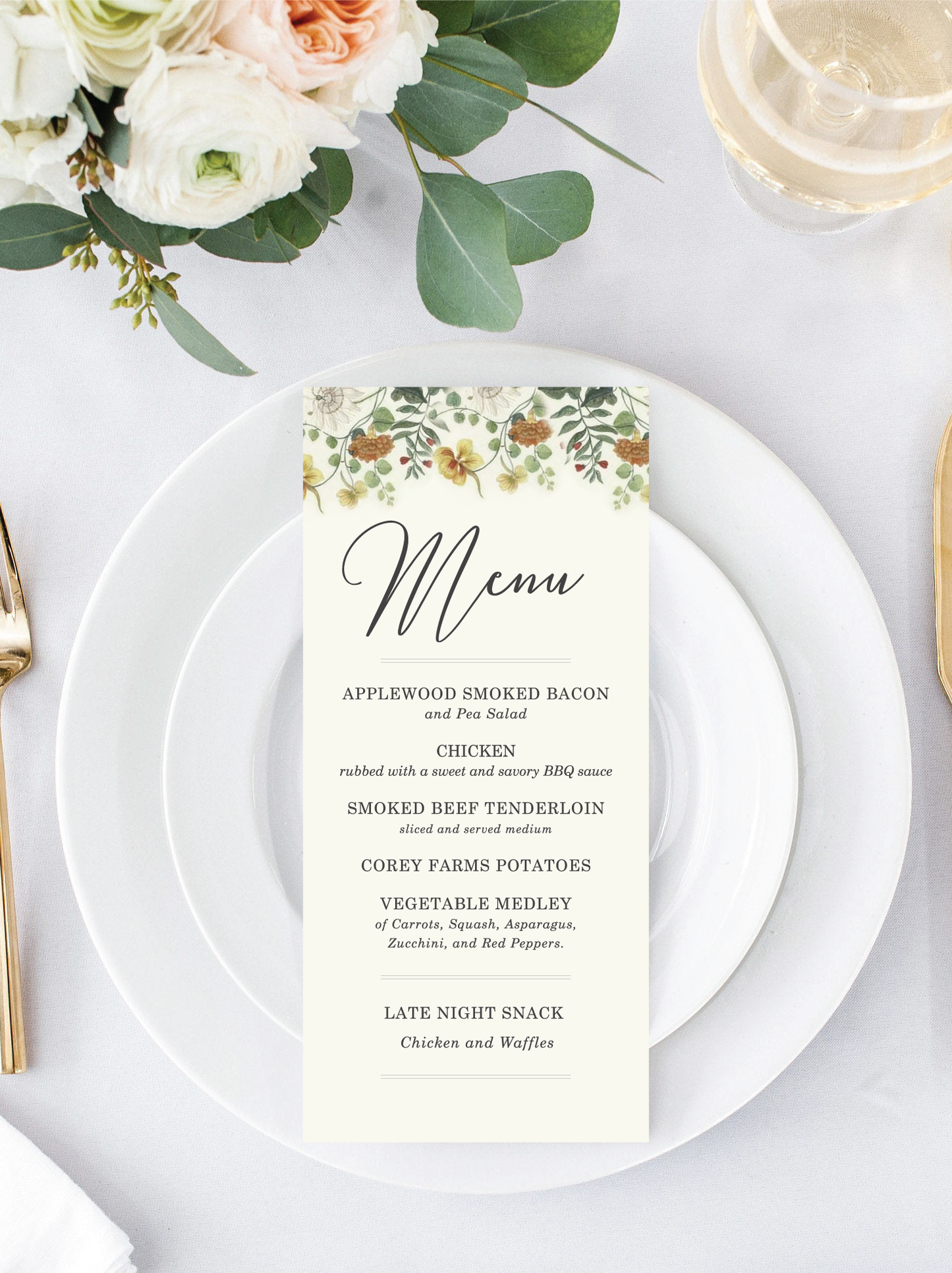 Vintage Floral Menu/Program