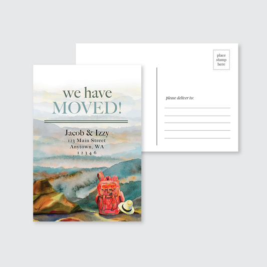 We Have Moved Mountain Backpacking Post Card (Set of 50)