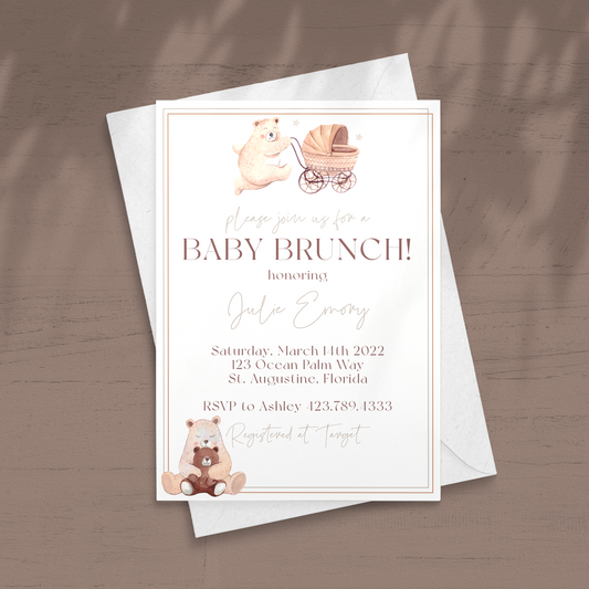 Baby Brunch - Bear Baby Shower Invitation