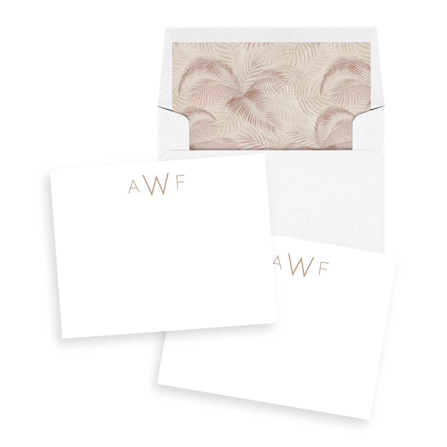 Muted Palms Tropical Personalized Stationery Set of 12