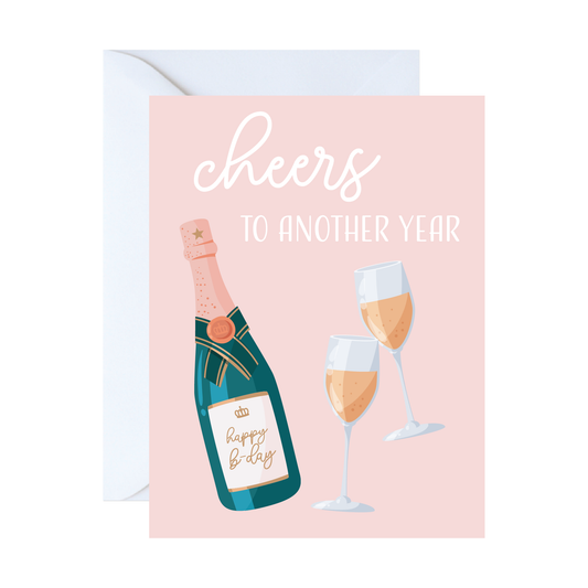 Cheers to Another Year Champagne Birthday Card