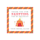 Circus Birthday Party Favor Tags or Stickers