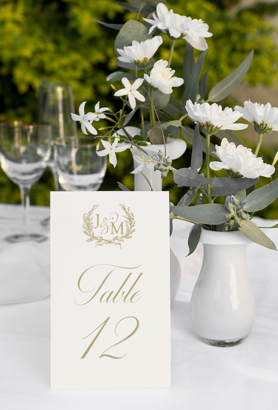 Classic Monogram Tented Table Numbers