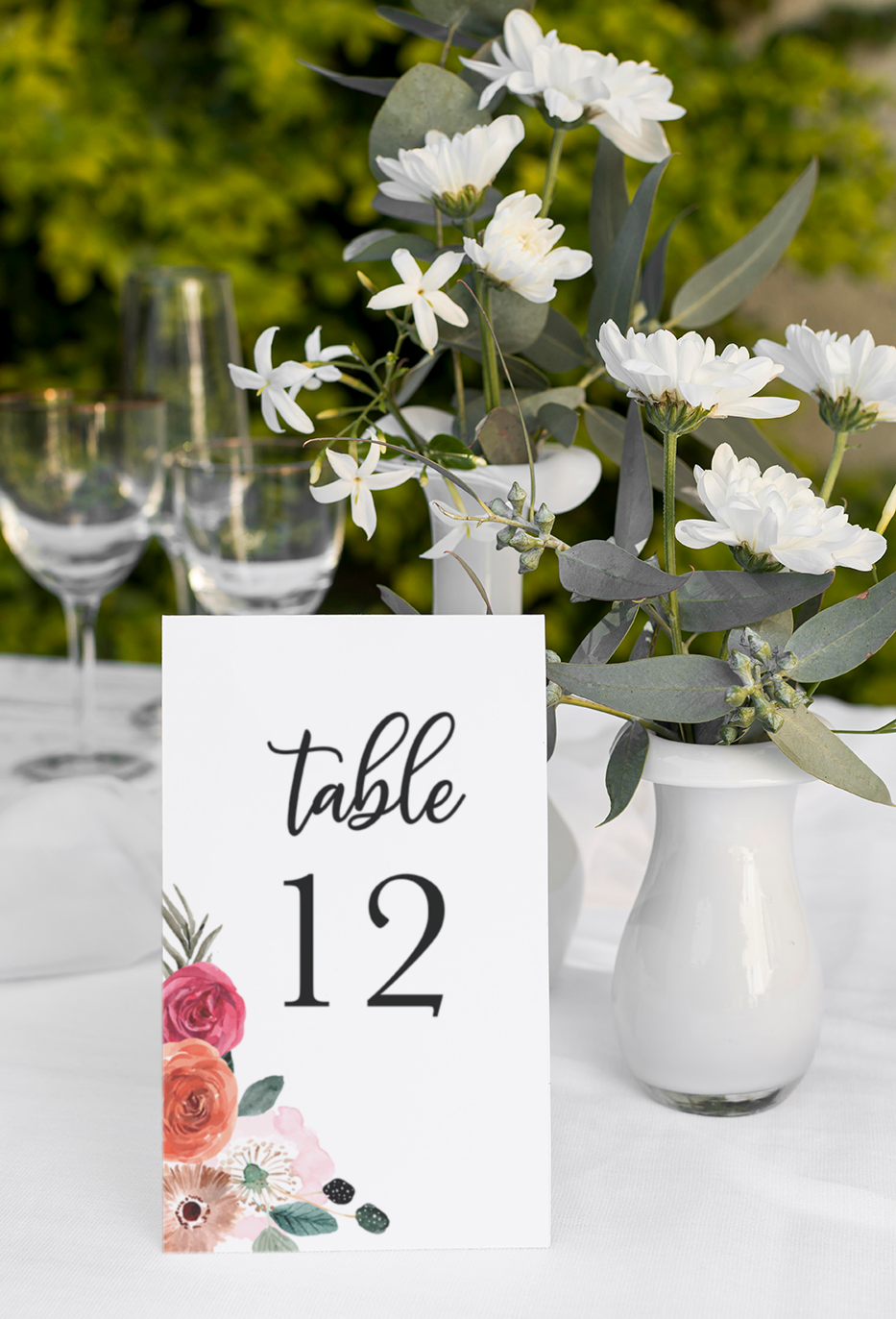 Colorful Floral Tented Table Numbers