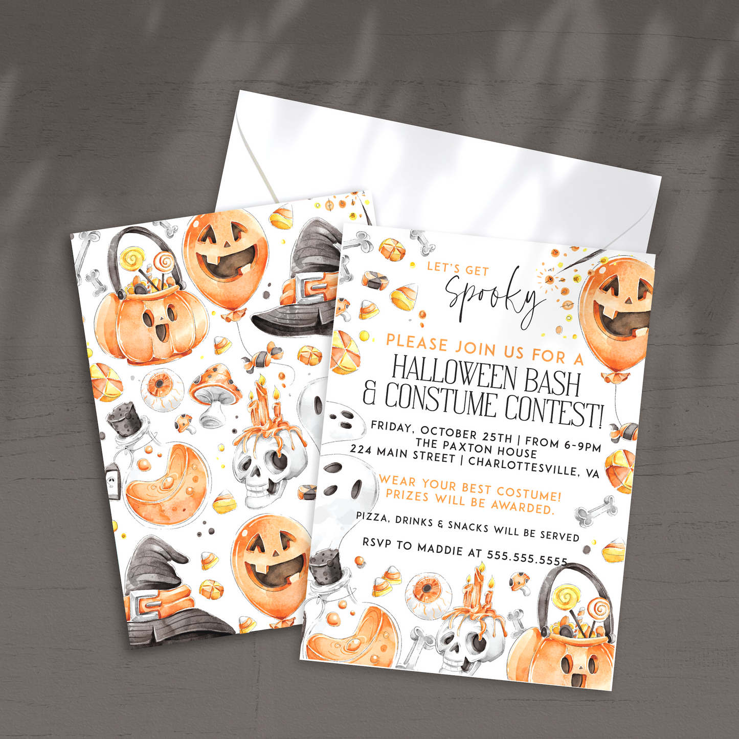 Halloween Party - Custom OR Fill-in-the-Blank - Set of 12