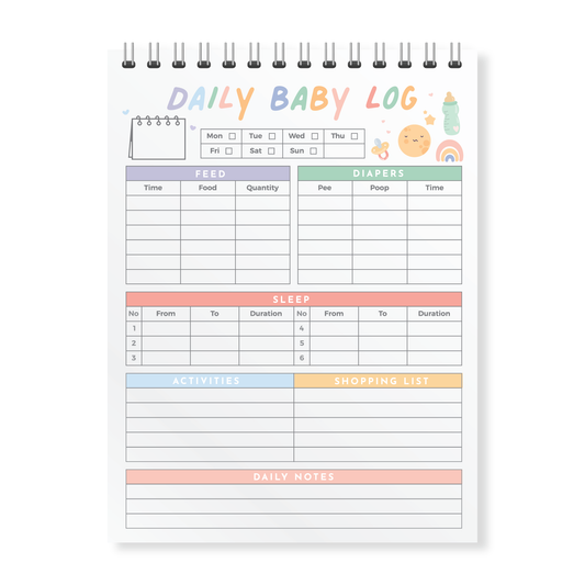 Daily Baby Log - 50 Page Notebook