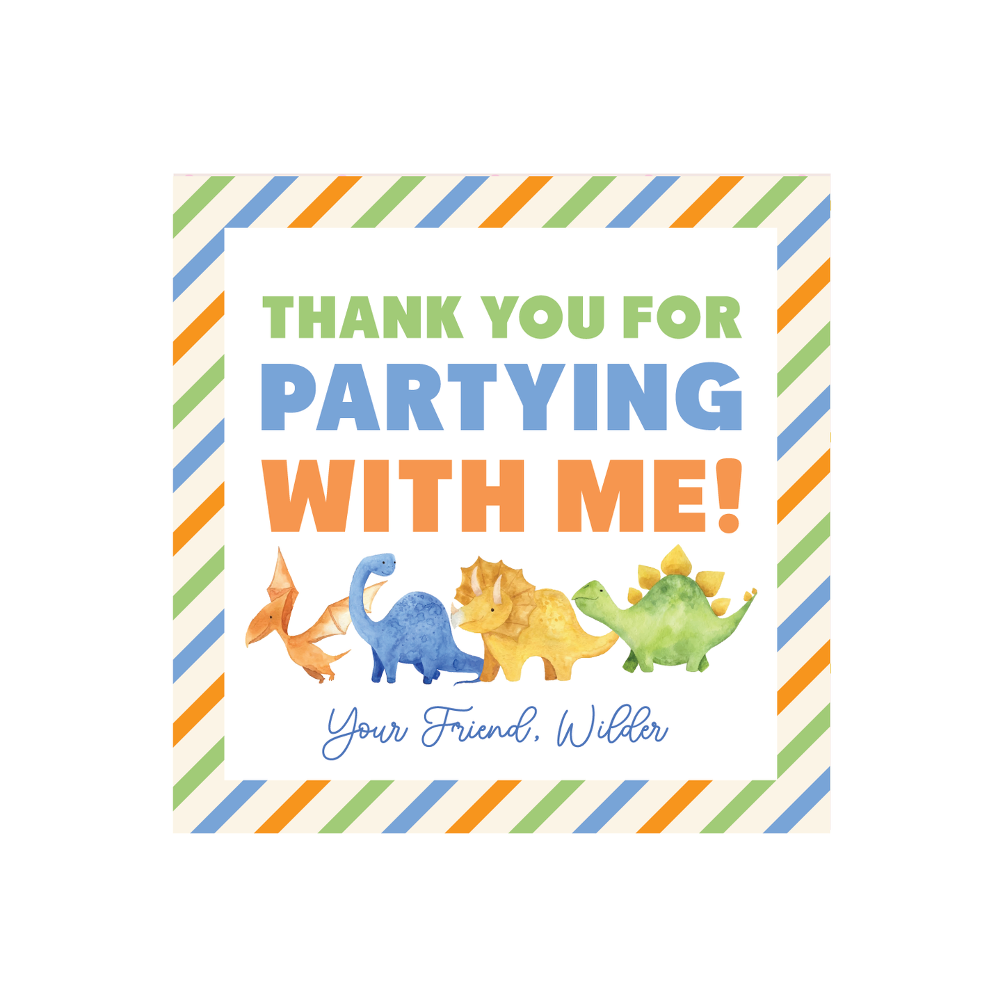 Dinosaur Birthday Party Favor Tags or Stickers