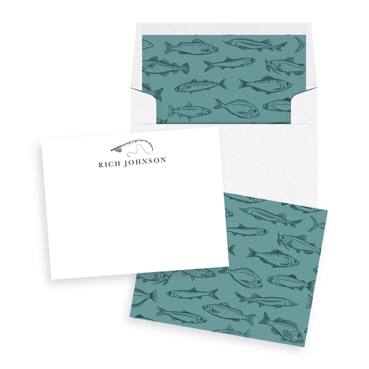 Fishing Personalized Stationery Set of 12