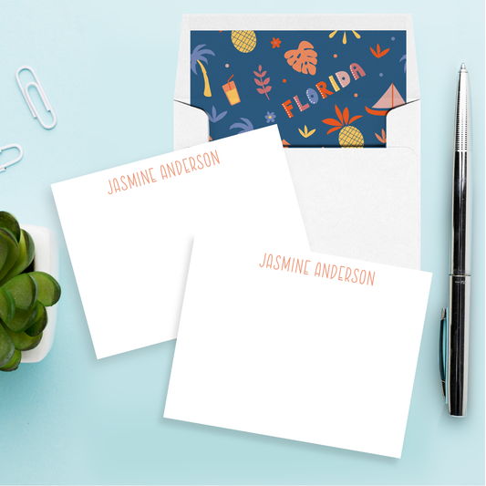 Florida Pattern Personalized Stationery Set of 12