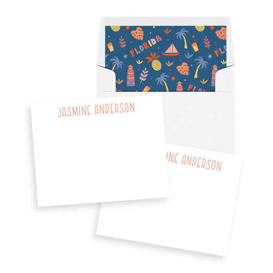 Florida Pattern Personalized Stationery Set of 12