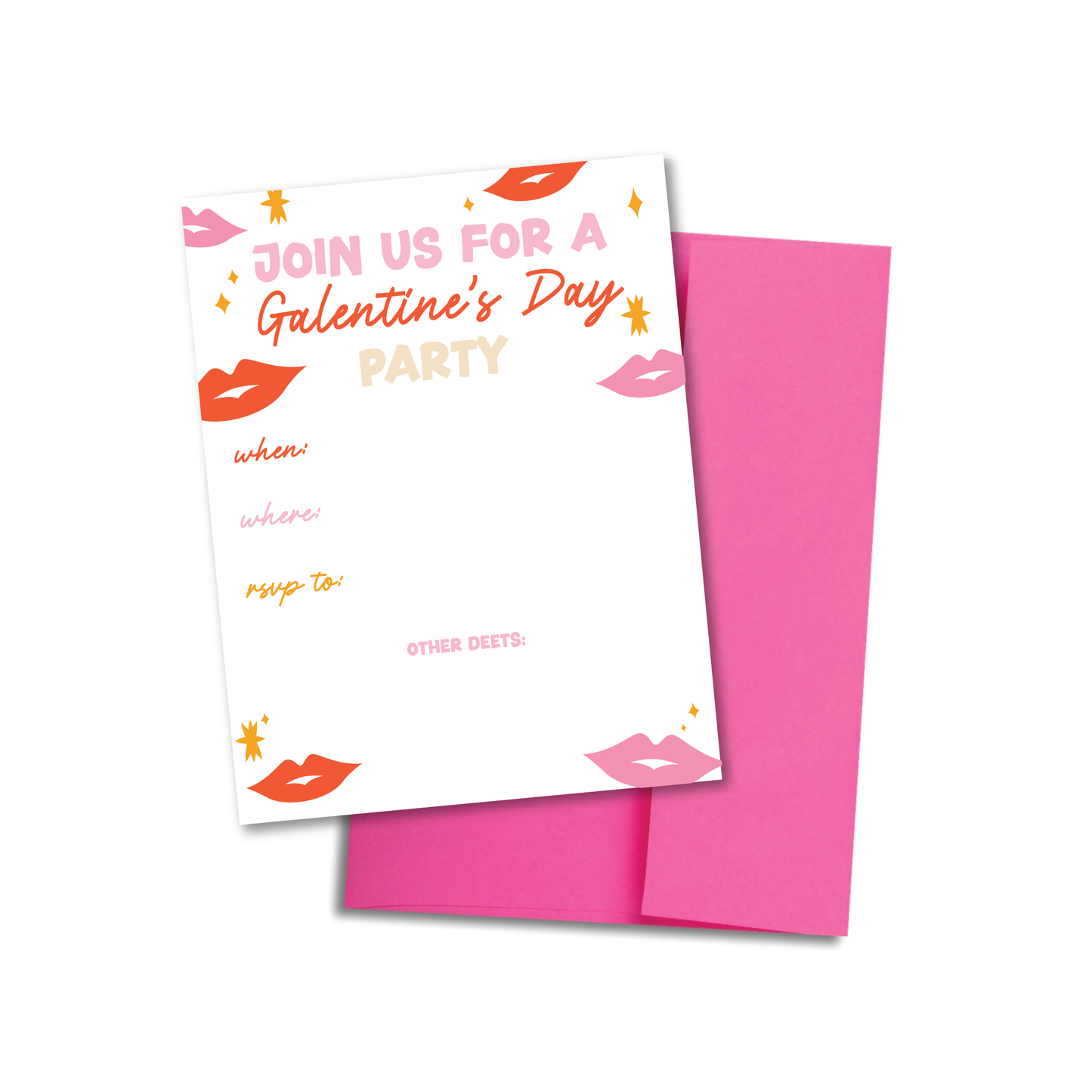 Galentine's Day Party Invitation Set of 24