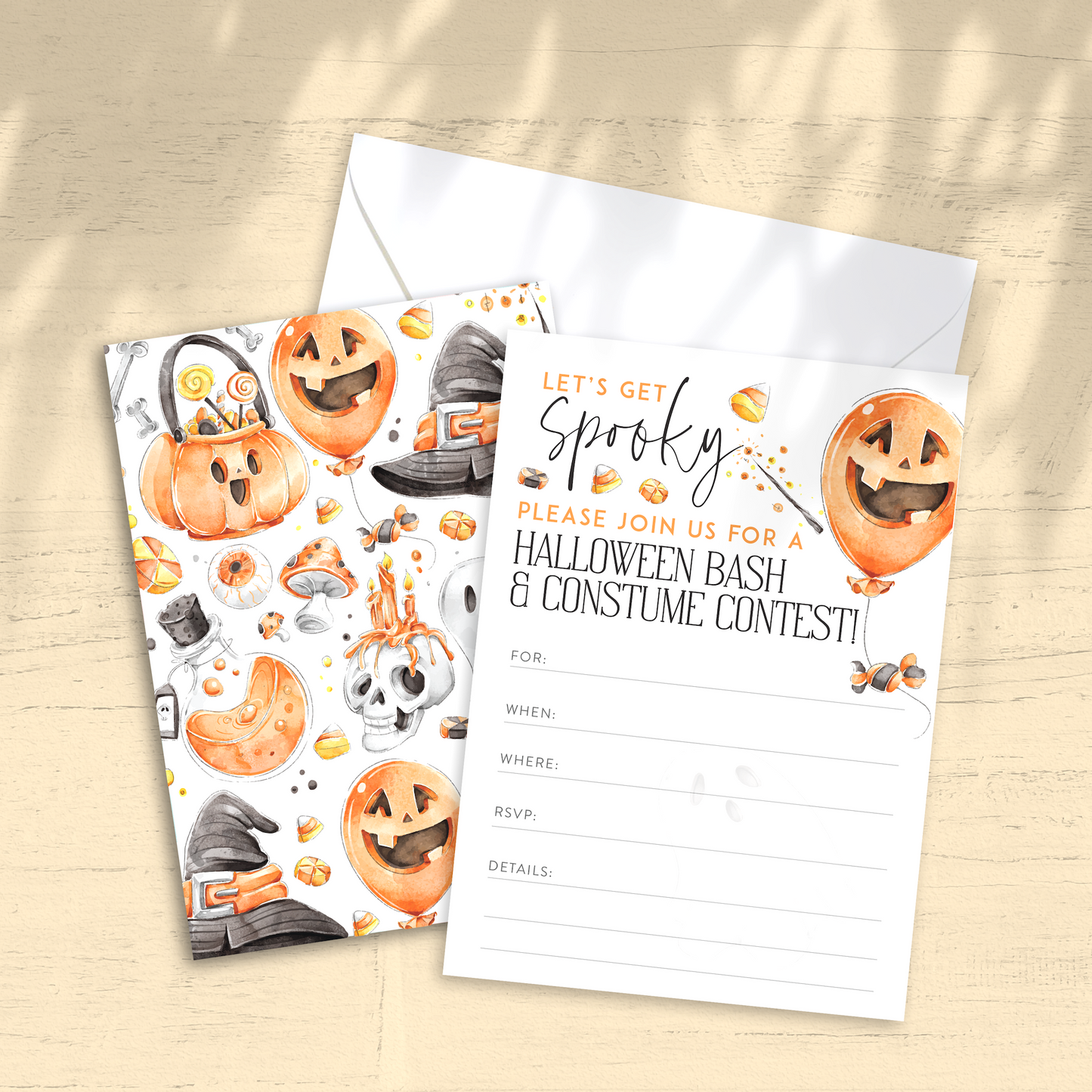 Halloween Party - Custom OR Fill-in-the-Blank - Set of 12