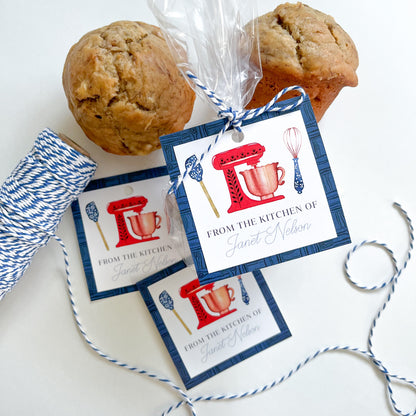 From the Kitchen of - Red Mixer Tags or Stickers