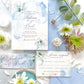 Azure Watercolor Wedding Invitation Suite