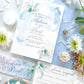 Azure Watercolor Wedding Invitation Suite