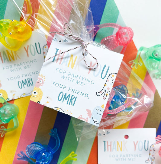 Monster Mash Birthday Party Favor Tags or Stickers